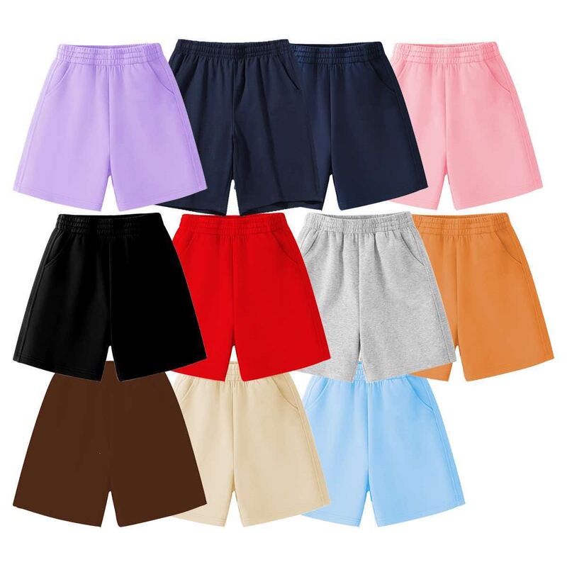 11 colors, 220gsm combed cotton pants for boys and girls, summer five-point shorts, plain casual shorts, thin style 11 colors, 220gsm combed cotton pants for boys and girls, summer five-point shorts, plain casual shorts, thin style