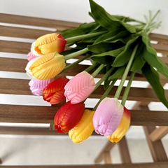 手工鬱金香仿真花家居客廳桌面擺設禮物婚慶裝飾攝影道具假花批發