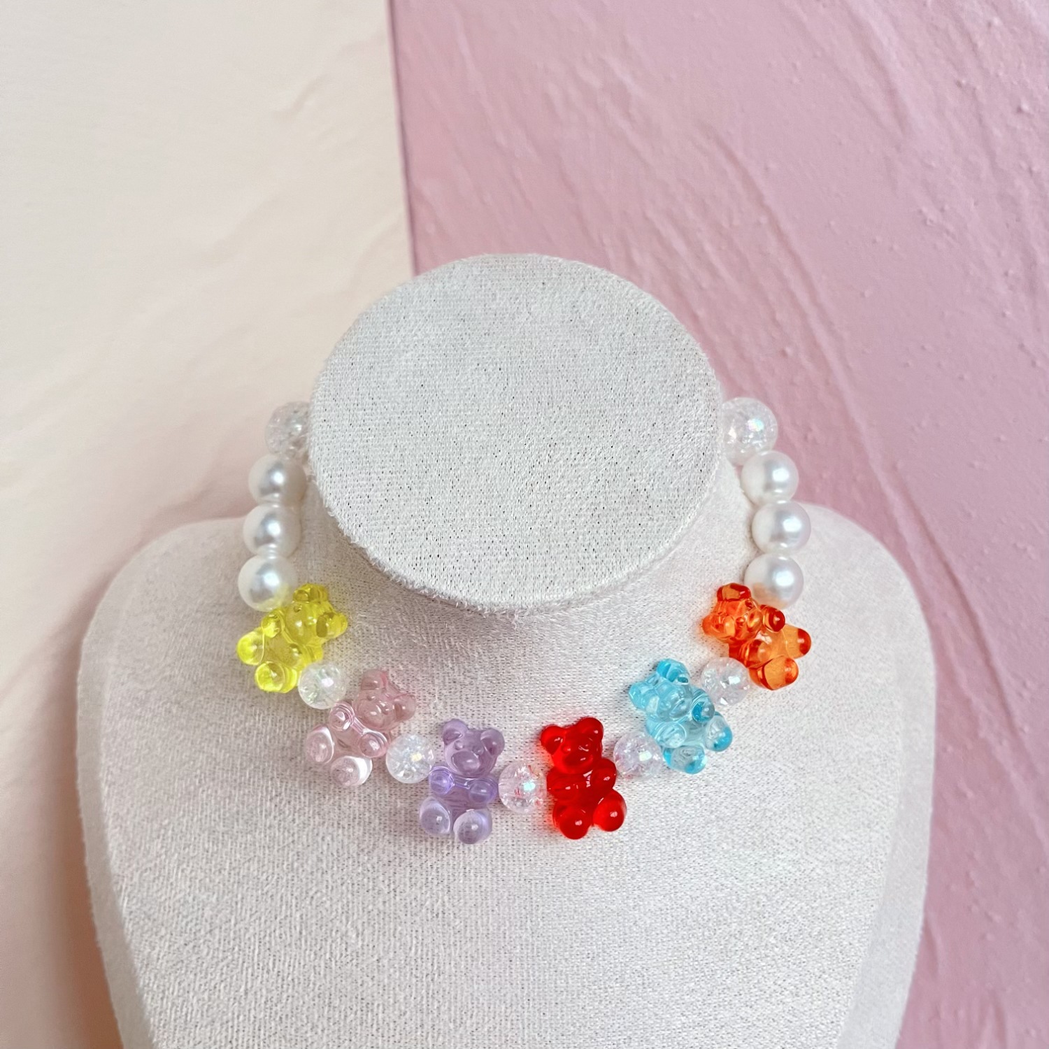 Hanfeng pet collar de perlas adorable panda collar de perlas gatos que panda collar de perros accesorios de dibujos animados