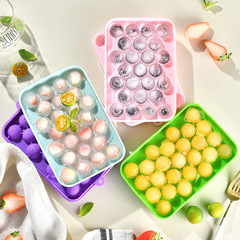 New 25-Grid Silicone Ice Mold Food-Grade Silicone Refrigerator Ice Ball Ice Cube Whiskey Ice Making Tray Storage Box