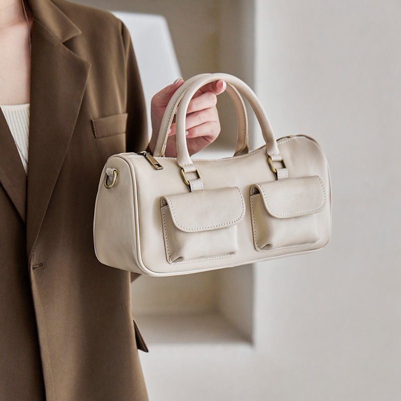 Women's Genuine Leather Handbag 2026 New Fashion Versatile Pillow Bag Simple Retro Commuter Shoulder Crossbody Bag