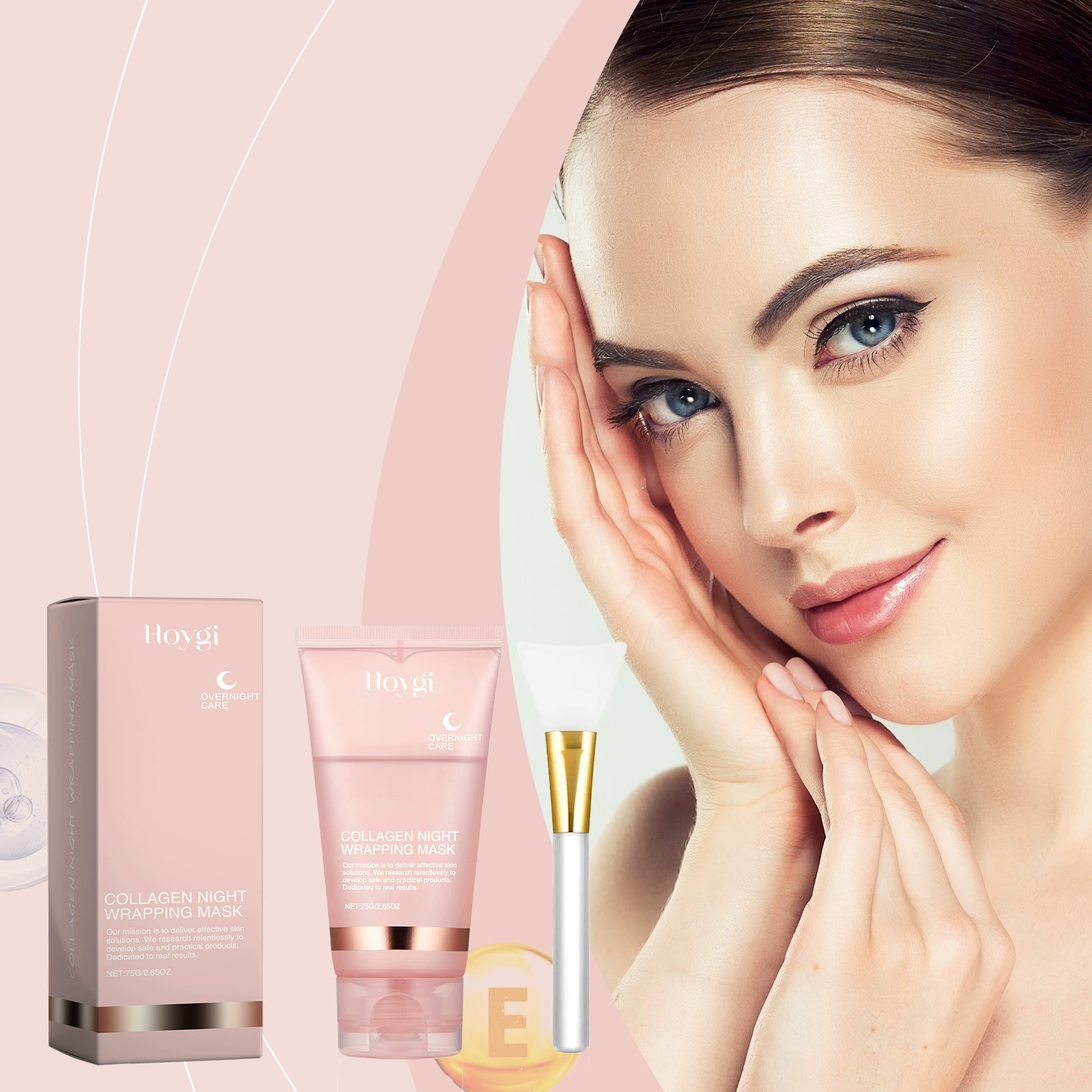 HOYGI Коллагеновая отшелушивающая маска Мягкая очищающая маска для лица Увлажняющая и увлажняющая отшелушивающая маска для кожи