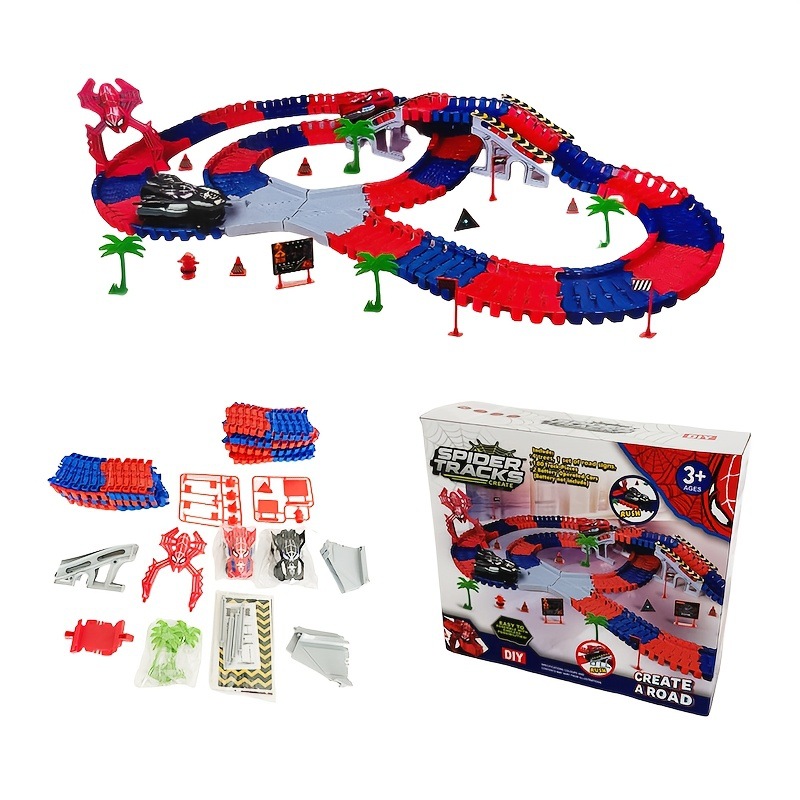 Carreras de pista bloques juguetes de atracción al por mayor coches en stock puzzle ensamblaje modelo de coche de pista