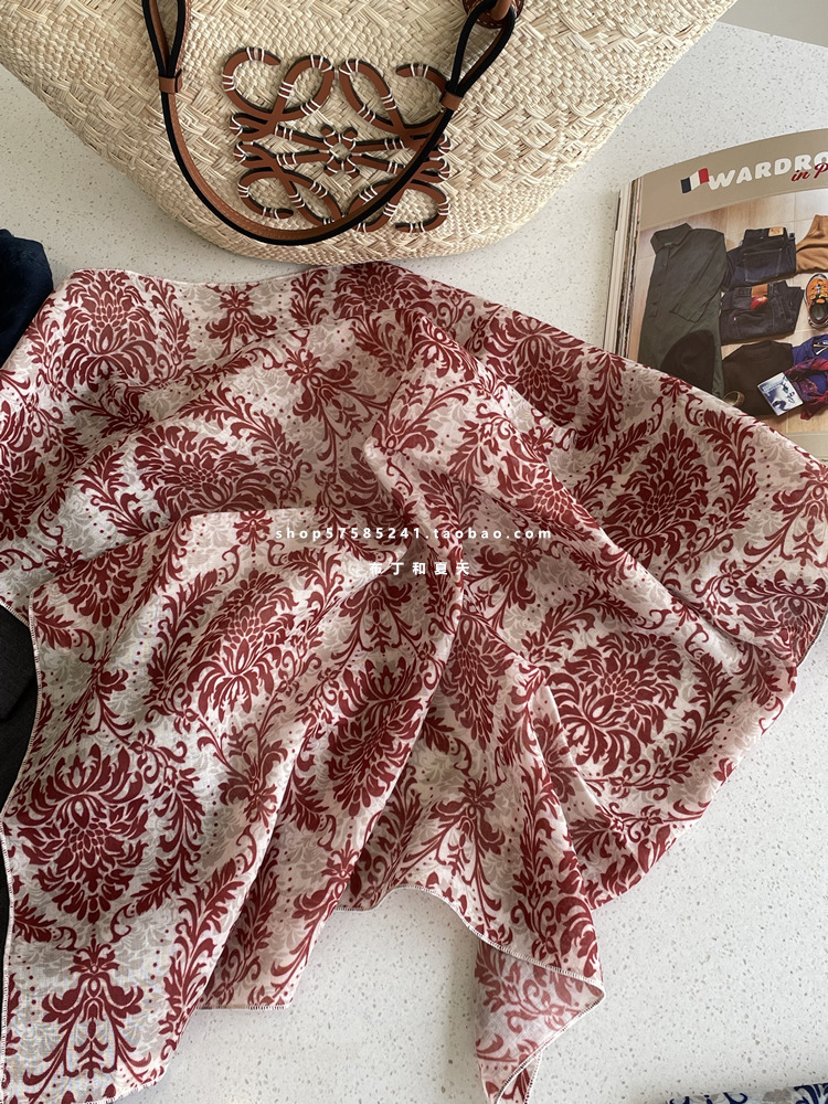 綿麻方巾合集 ~ 超多色柄砕花波点襟巾文芸森系頭巾髪帯包帯女