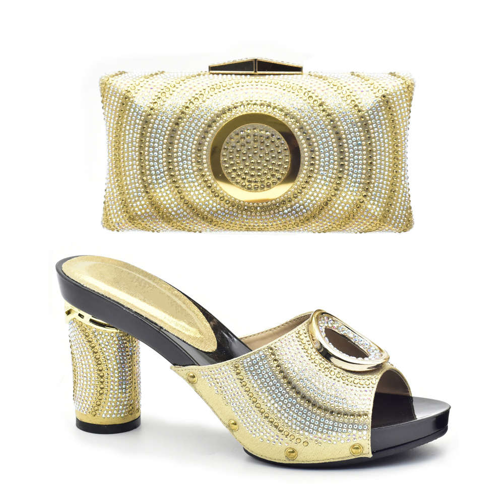 Damen Plus Size Mode Diamant Hot Heels Sandalen Hochzeit Party Satchel Party Dinner Set_voghion.com