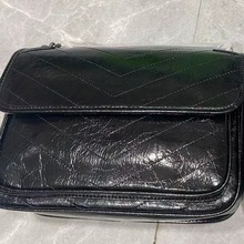 油蜡牛皮双链条真皮女士斜挎包复古女包韩版小方包批发韩版复古