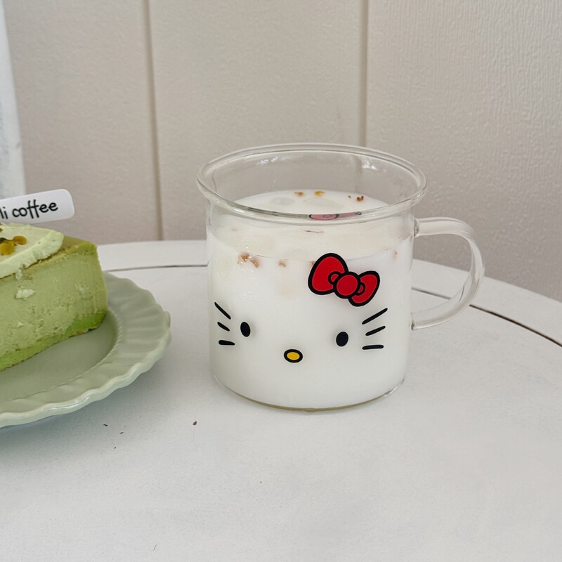 インスタイル高見えKT表現かわいい漫画ガラス朝食ミルクカップコーヒーカップジュースカップ学生カップ|undefined