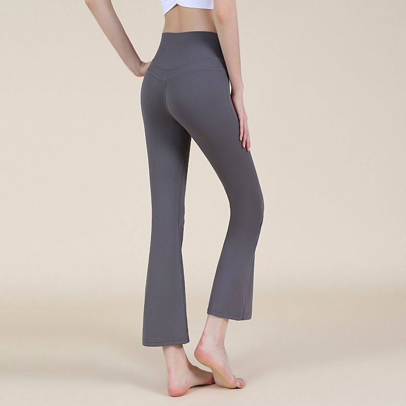 Nuevos pantalones de cintura alta micropantalones adelgazantes de caderas de baile Pilates pantalones elegante de moda deportiva pantalones de boquilla