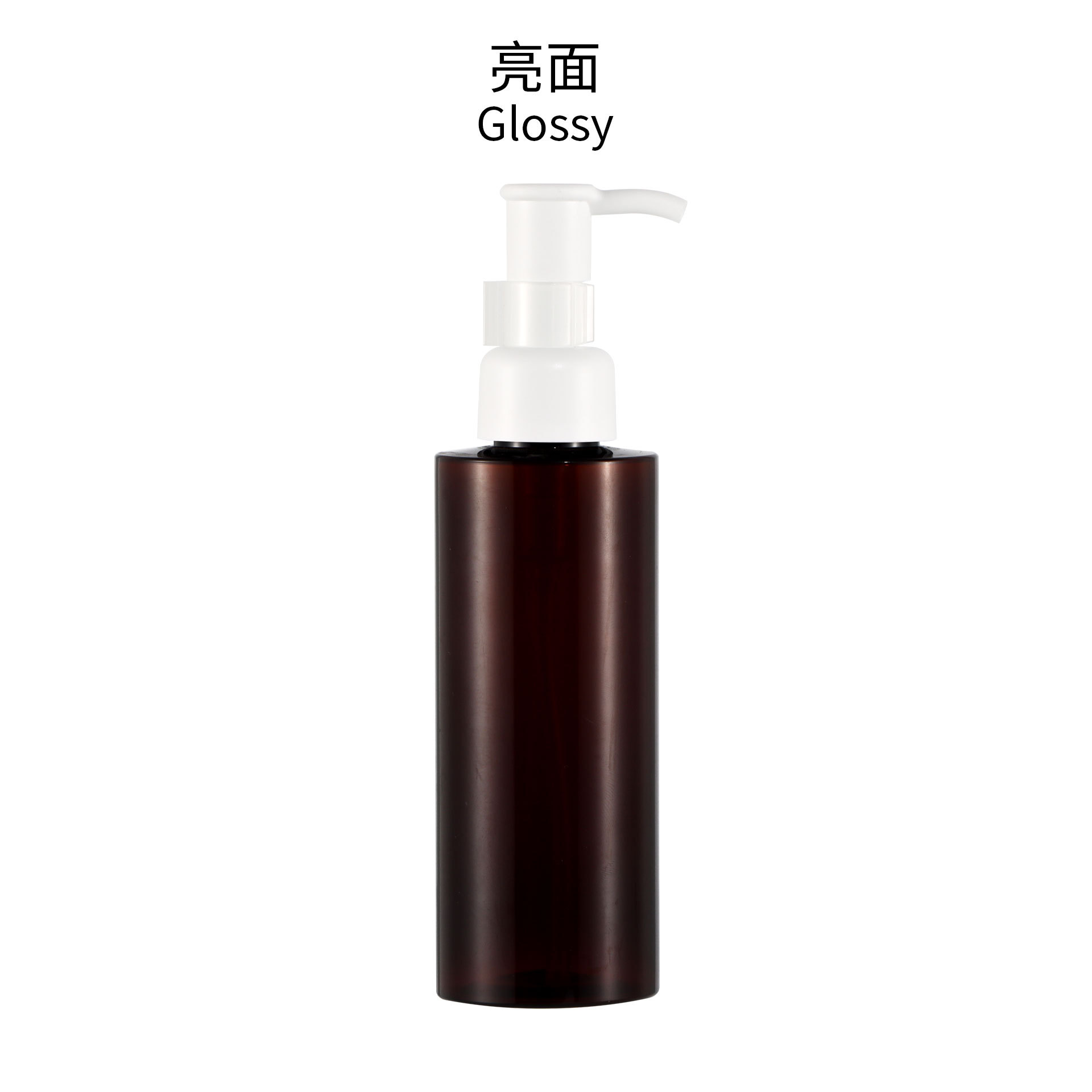 En stock 100 ml120ml150ml200ml botella de loción cilíndrica bomba de aceite cosmética botella de plástico botella de PET