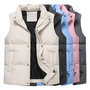 Couple Wear Men's Casual Vest Men's and Women's Cotton Vest Autumn and Winter New Outwear Student Wear Large Size Fat Man