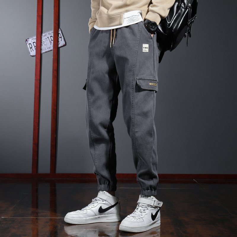 Pantalones casuales de otoño e invierno para hombres pantalones completos ropa de trabajo suelta con forro polar Pantalones deportivos pantalones de terciopelo engrosados de una sola pieza para hombres