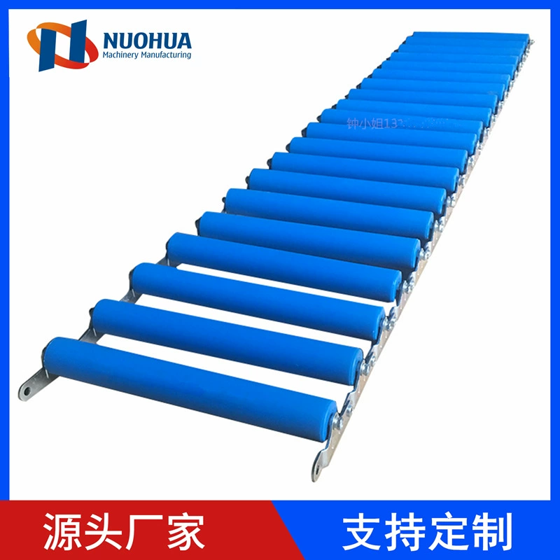 Рулонный роликовый конвейер Ханчжоу, смоляной ролик, нестандартная роликовая проволока, синяя роликовая конвейерная линия без привода