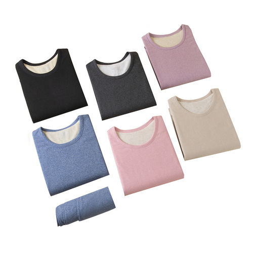 Autumn and winter men's thermal underwear thickened brushed bottoming shirt women's silk wool autumn coat long trousers suit men's wholesale