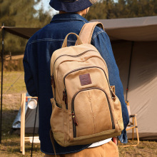 新款帆布包复古时尚双肩包男旅行休闲背包女大容量学生书包批发