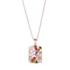 Zirconium, pendant stainless steel, trend necklace, accessory, internet celebrity, flowered, wholesale