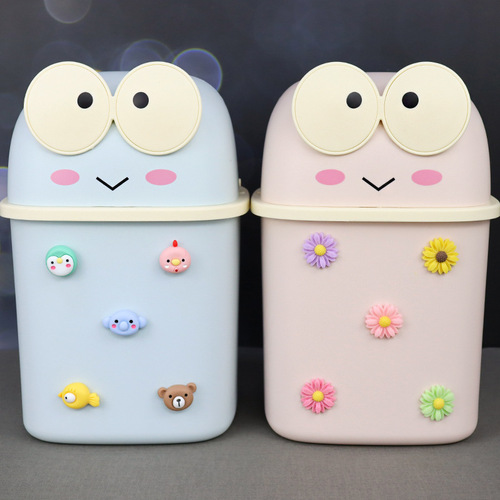 Desktop Trash Can Cute Home Multifunctional Creative Bedside Office Desk Coffee Table Small Cover Storage Bin