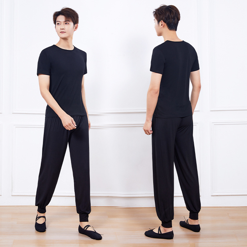 Dance practice clothes men's body suit modal dance clothes students modern Chinese folk dance clothing