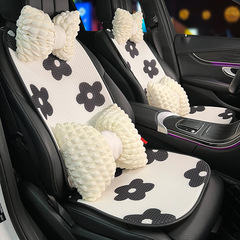 Car seat cushion ice silk breathable mesh comfortable flower five-seat car seat cushion set all-season universal summer women