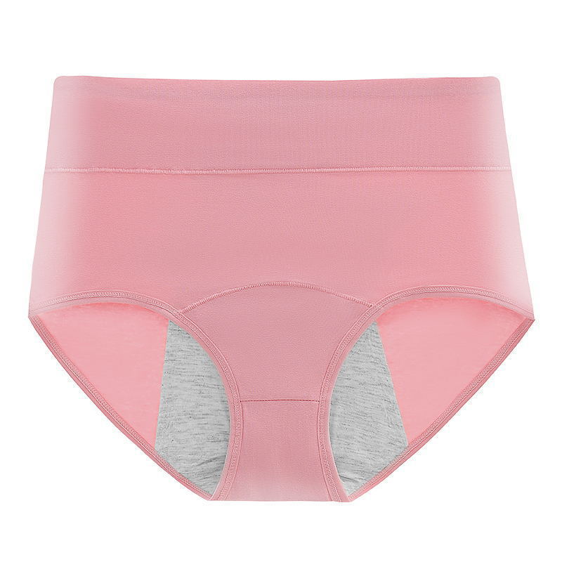 [Selección estricta] Pantalones de abdomen de cintura alta de mujer de algodón frente y trasero para evitar fugas laterales Pantalones interiores especiales para el período fisiológico Pantalones grandes
