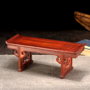 Redwood Miniature Furniture Cushion Drawer Piano Table Table Chicken Wings Wood Rectangular Carved Base Small God Table