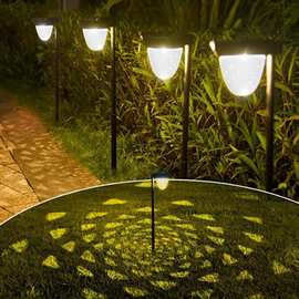 源头厂家太阳能地插灯松果造型花园装饰草坪灯庭院灯玻璃地插灯