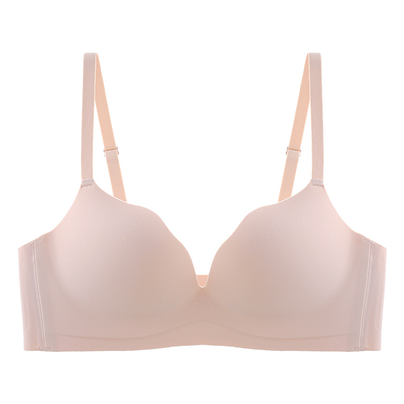 Ropa interior sin rieles pecho femenino reunido en el soporte de ningún sujetador de anillo de acero Recepción anti-flacidez senos pequeños