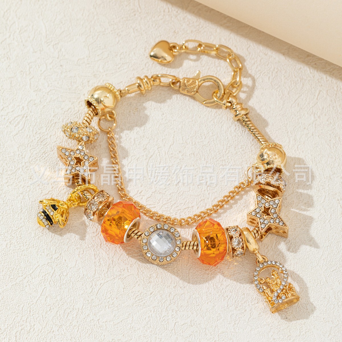 Panjia brazalete DIY-cross-border explosión pulsera castillo abeja pentagramas estrella del océano diamantes joyas de moda image 4