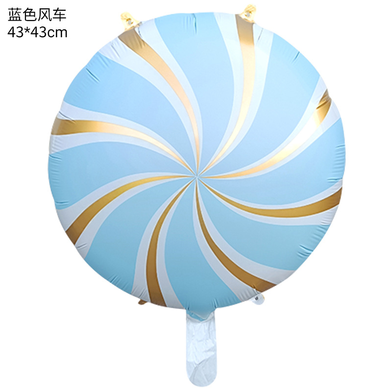 18 pulgadas ronda molino de viento globo espiral de aluminio bola Lollipop globo caramelo forma cumpleaños fiesta Decoración