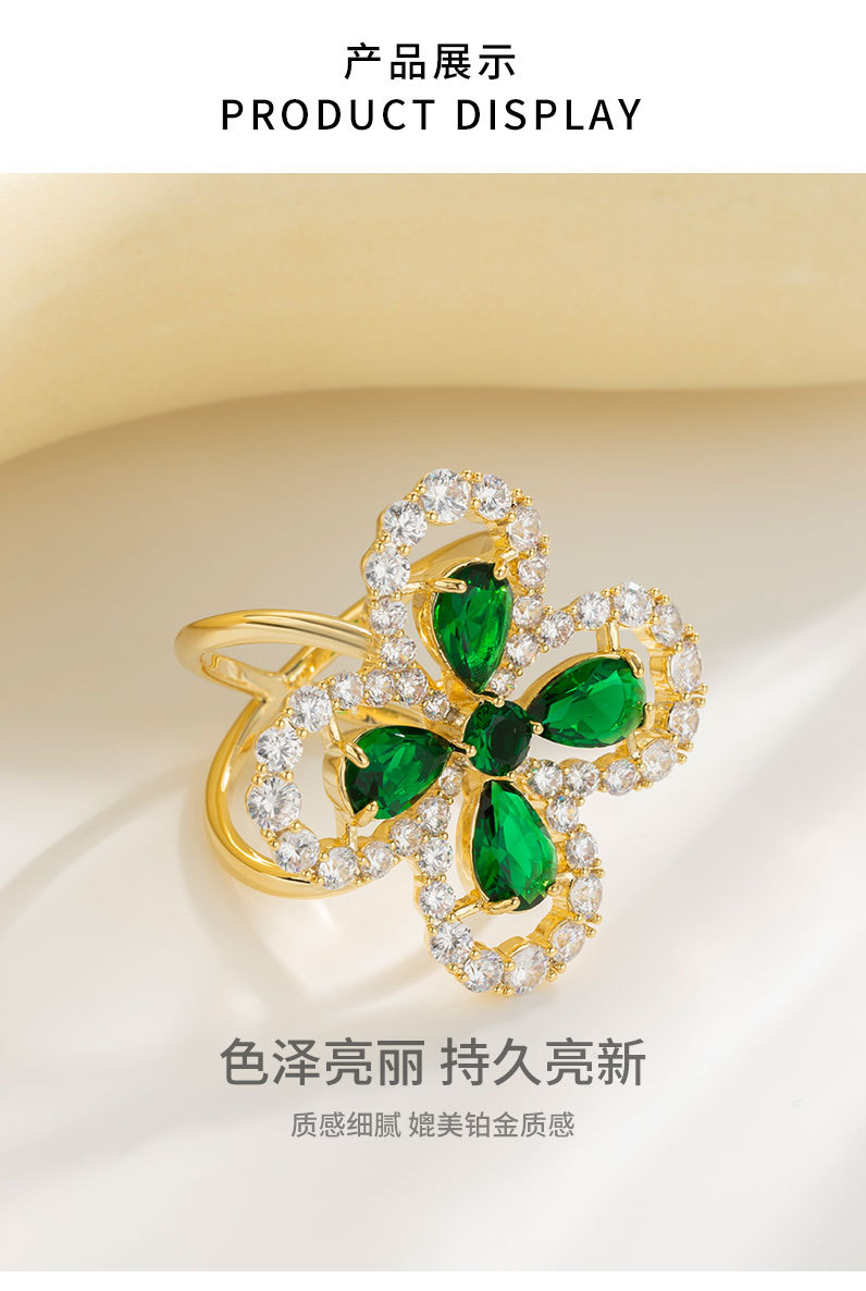 经典时尚百搭幸运四叶草丝巾扣小众轻奢花朵衣角扣新品