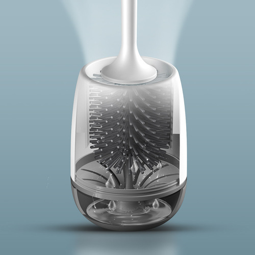 Toilet brush long handle soft bristle bathroom brush, no drilling wall hanging household bathroom floor cleaning rubber brush