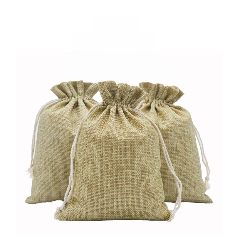 Manufacturer wholesale jute rope drawstring small cloth bag Dragon Boat Festival packaging jute bag cultural and recreational small jute bags