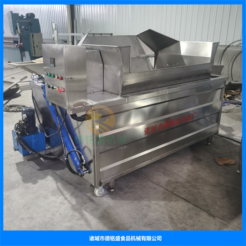 淮安大肉皮温皮锅 双搅拌齿的肉皮油炸机 油炸皮肚喷油输送线
