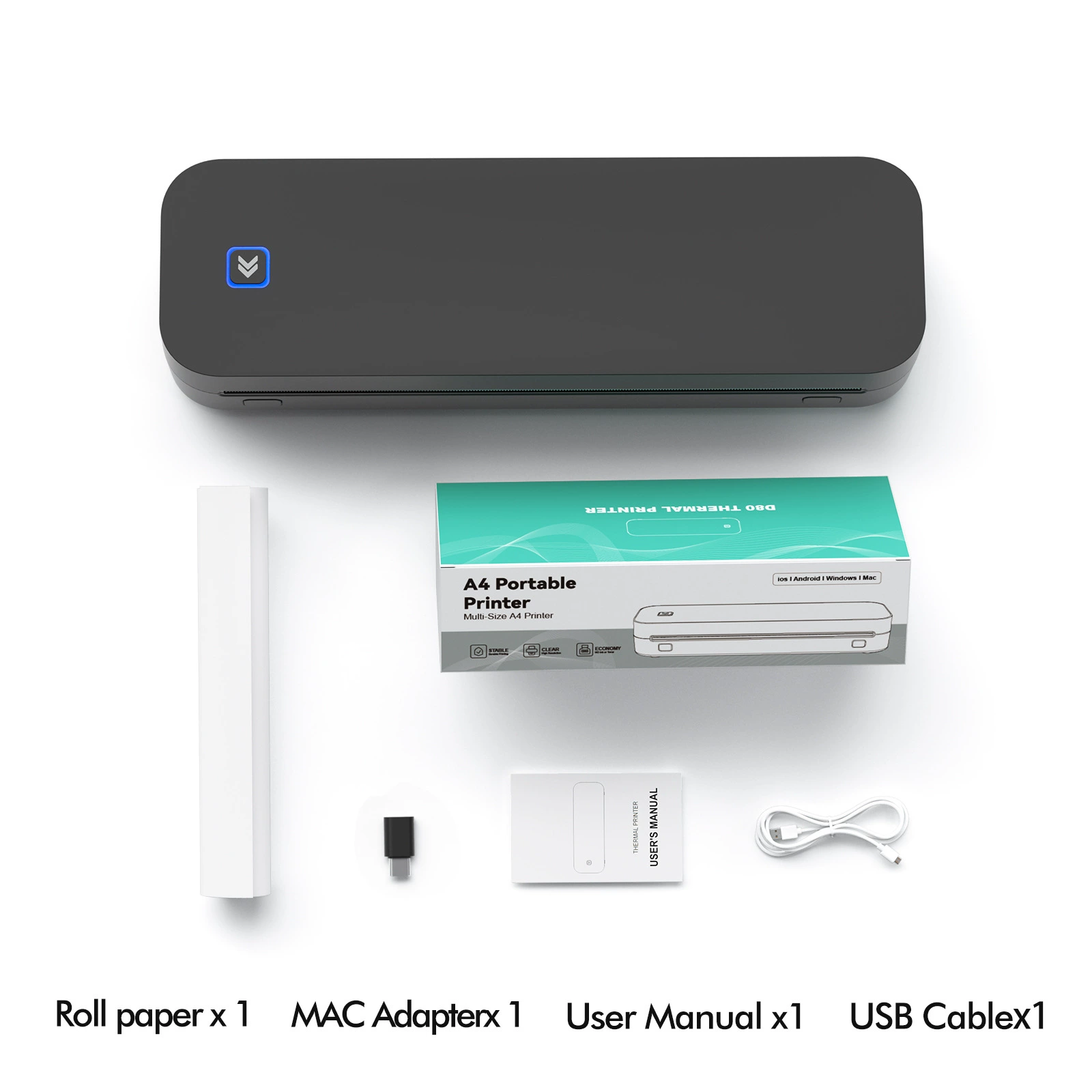 HD мини-термопринтер мобильный телефон Bluetooth без чернил офис татуировки переноса портативный принтер A4 через границы