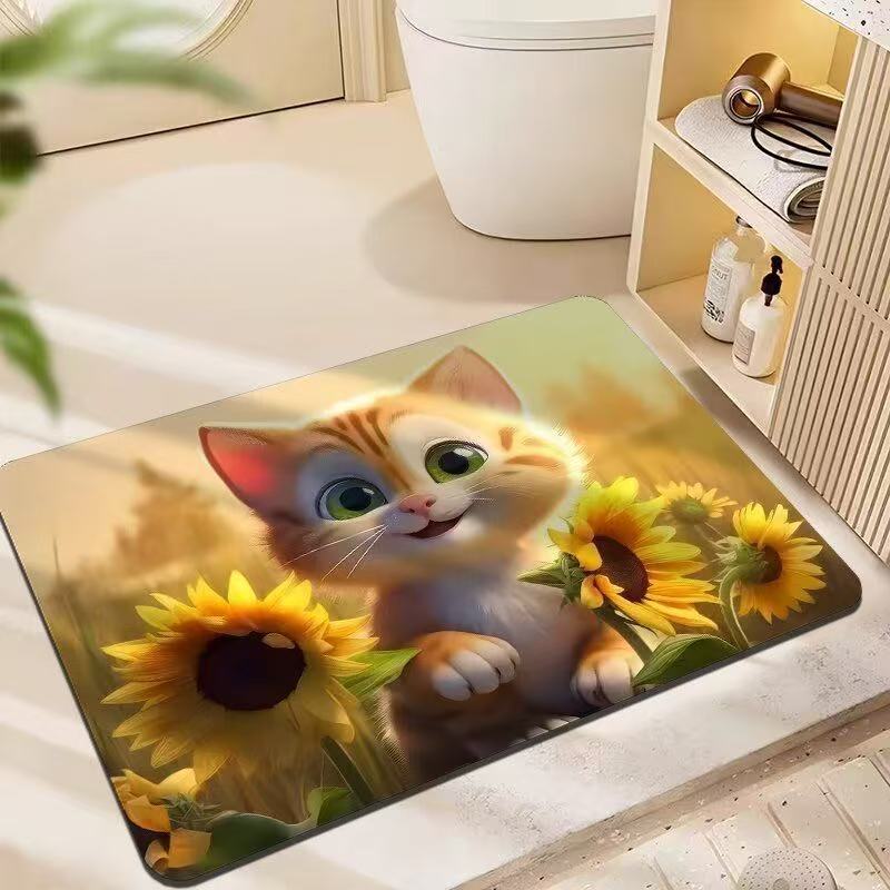 3D estereoscópico alfombra de suelo de baño inodoro puerta de absorción de agua alga de barro esterilla antideslizante inodoro doméstico puerta de entrada esterilla