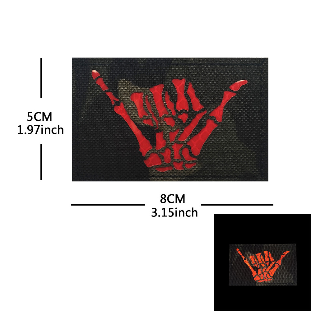 Parche Táctico de Velcro Luminoso IR 666 de Nailon para Mochila y Ropa