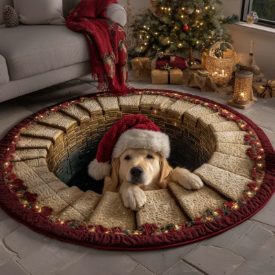 Avtomobil döşəmə paspasları — retriever quilted round floor mat home - 4-16-x-164141cm-round