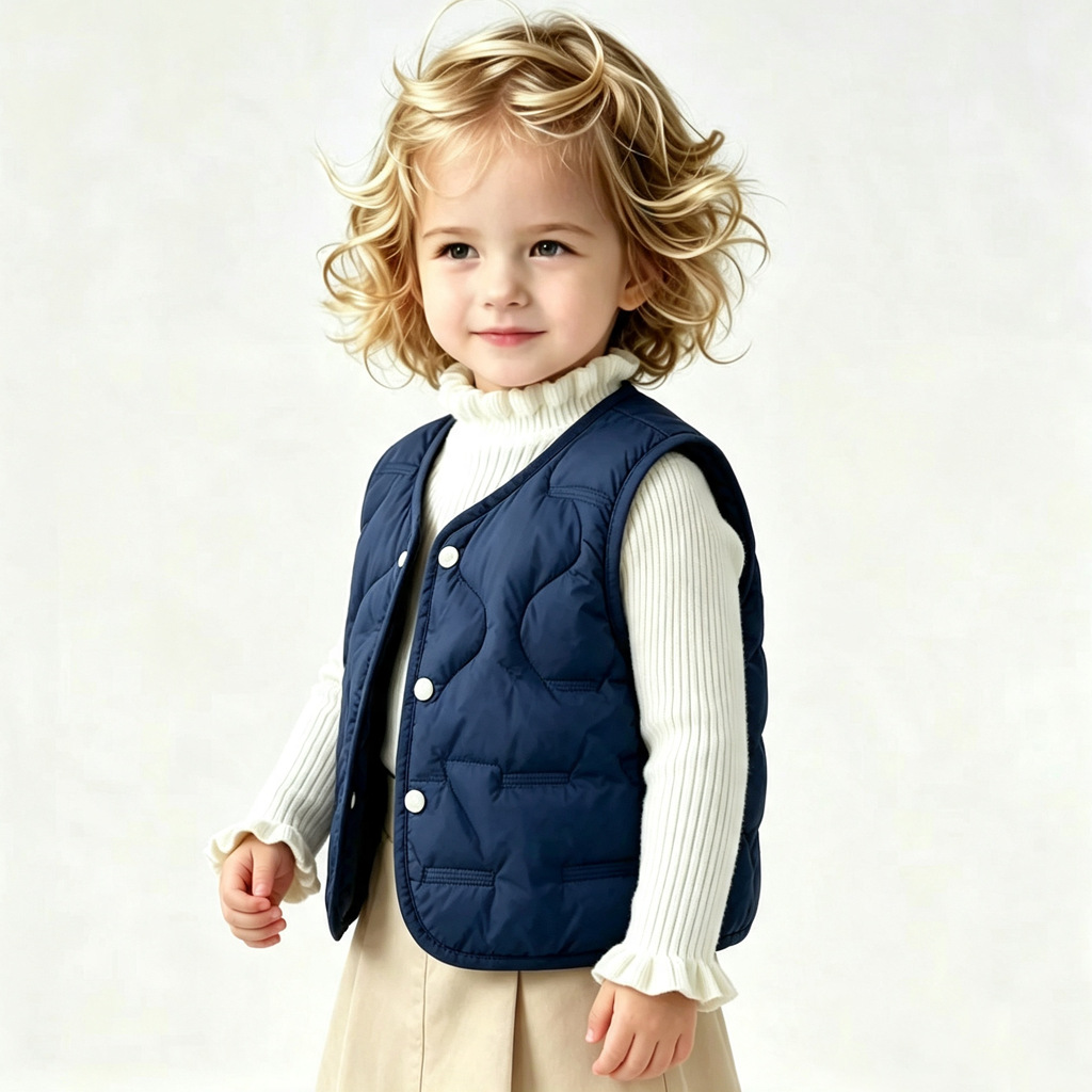 Comfortable and versatile vest for infants and toddlers in autumn and winter, lightweight and easy to wear, suitable for boys and girls, winter style, 2304