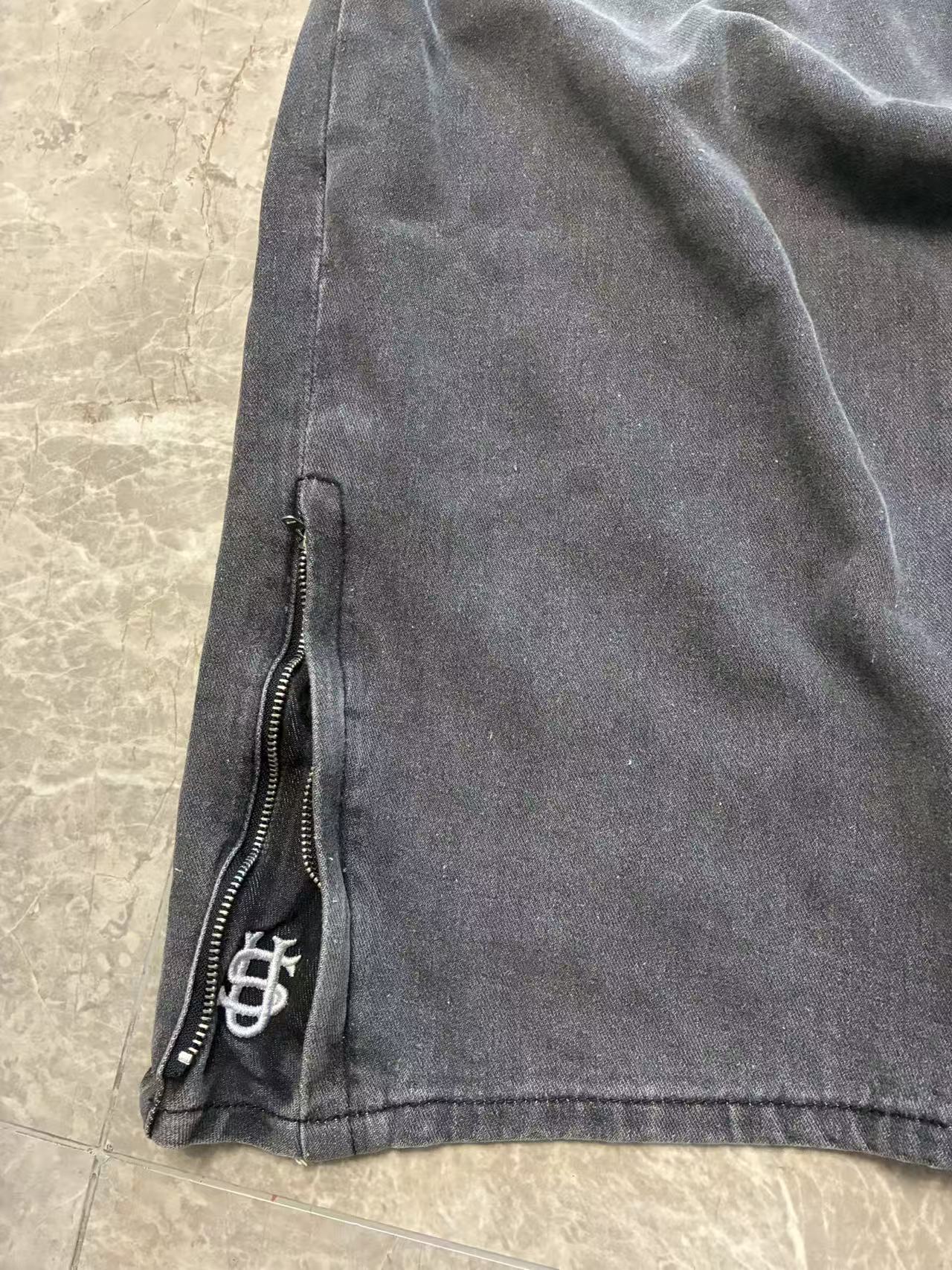 Men's Retro Washed Embroidered Straight Jeans For Men_voghion.com