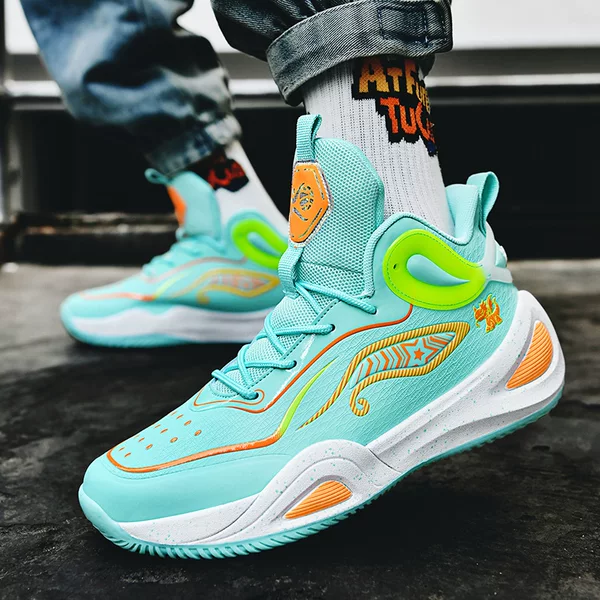 Cross-Border Large Size Trendy Men's Shoes, Couple's Sports Shoes, Fashionable and Personalized Mid-Top Basketball Shoes, Youth Training Shoes, Dropshipping