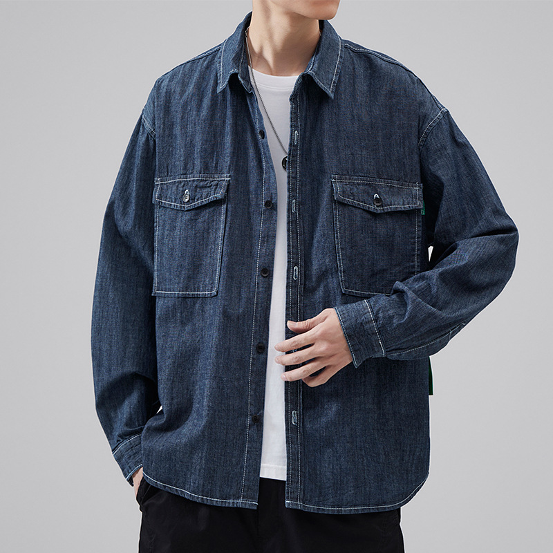 Spring and Autumn New High Street American Classic Easiest for Match Retro Trendy Brand Japanese Style Denim Jacket Fashion Casual Jacket Shirt