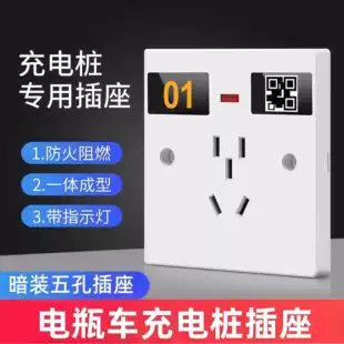 Уличная влагозащищённая розетка для зарядки электросамокатов 86 тип 5 отверстий