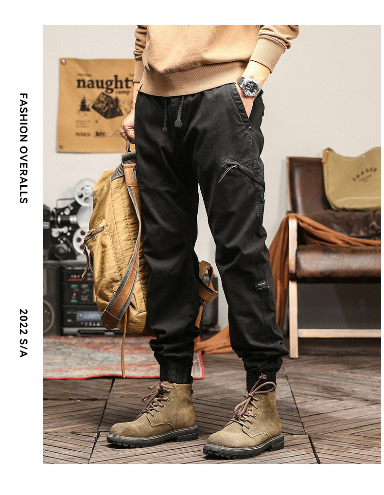 Men's Clothes Cargo Casual Pants Men's Autumn And Winter Fashion Brand Handsome Bundle Feet Multi-pocket Long Pants Men's Pants Wholesale_viptrois.com