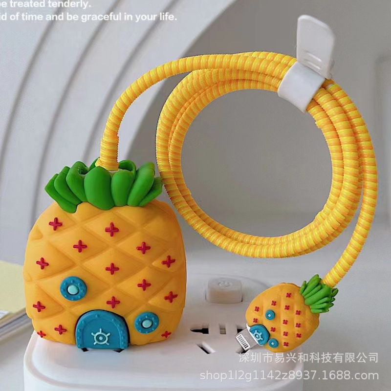 Aplicable Apple 18W / 20W cargador de cabeza de cubierta cargador de cubierta de cable de datos cubierta de 4 piezas al por mayor