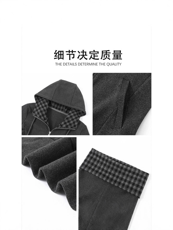 灰色修身卫衣外套女秋冬天休闲运动2025韩系早秋季穿搭套装老钱风|undefined