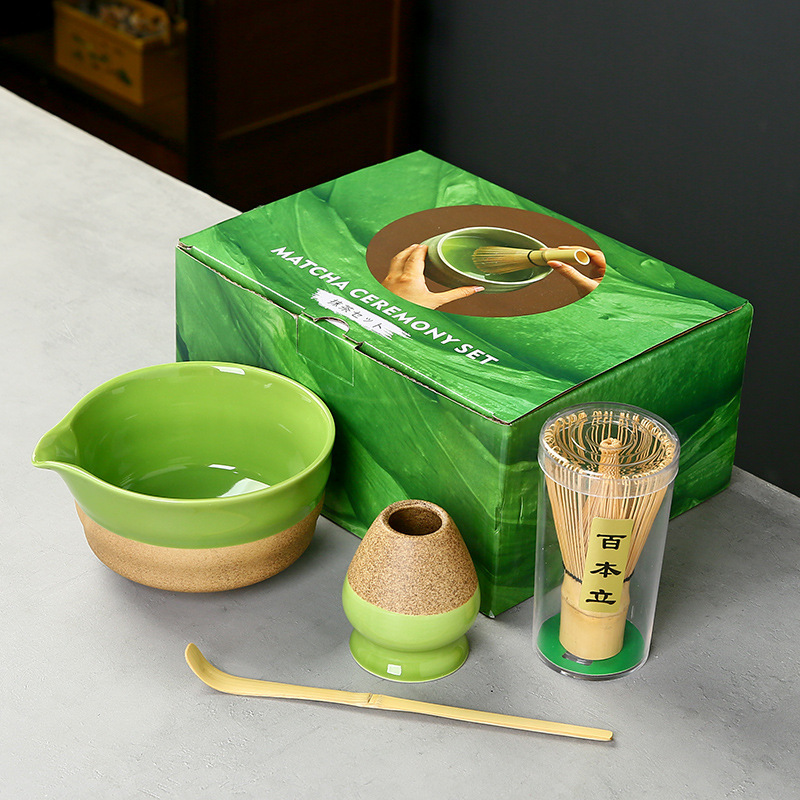 抹茶茶碗日本式抹茶宋代点茶道具陶磁器茶碗カップミキサー抹茶ブラシ茶コップセット|undefined