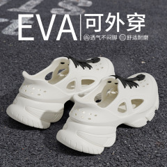 夏季新款潮流男士凉鞋洞洞鞋EVA厚底增高外穿运动凉鞋男款批发