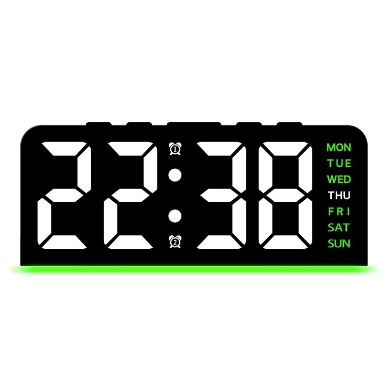 跨境创新LED大字数字钟光环灯日期桌面钟多功能数字闹钟GH8033