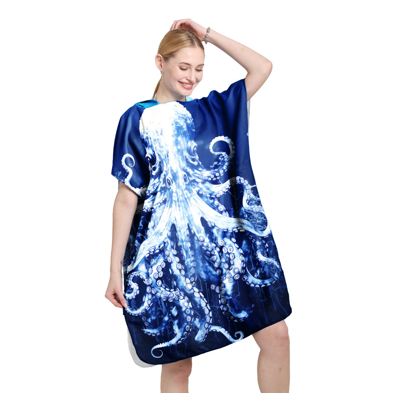 Toalla de baño de playa de secado rápido capa playa playa a prueba de viento albornoz de natación con capucha buceo absorbente chal de natación al aire libre