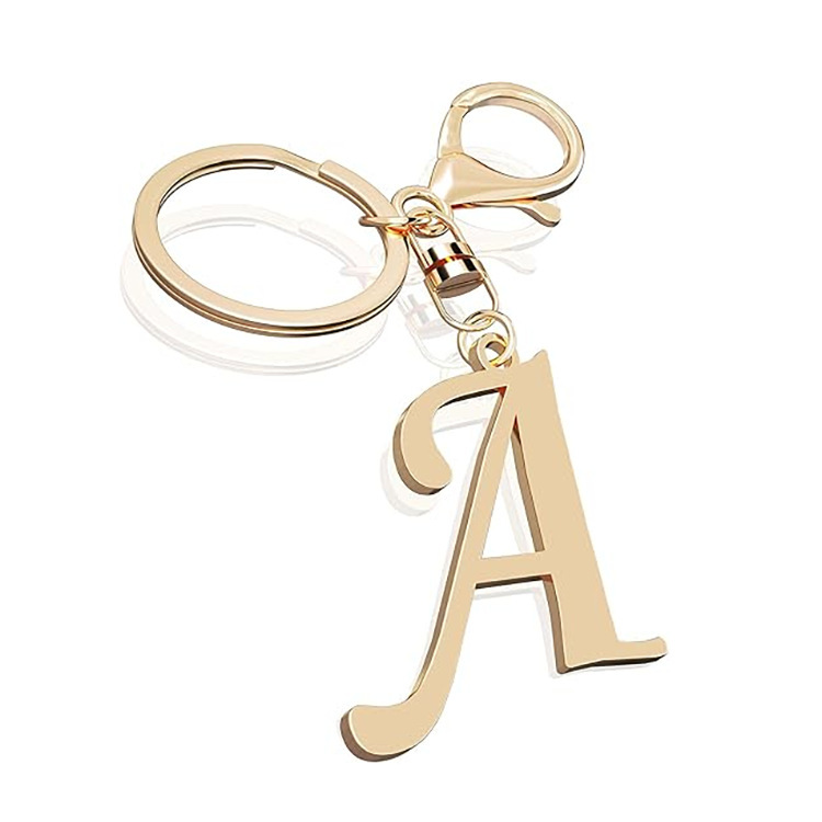 Europe and the United States cross-border hot-selling playful letters English 26 golden letters keychain bag pendant car