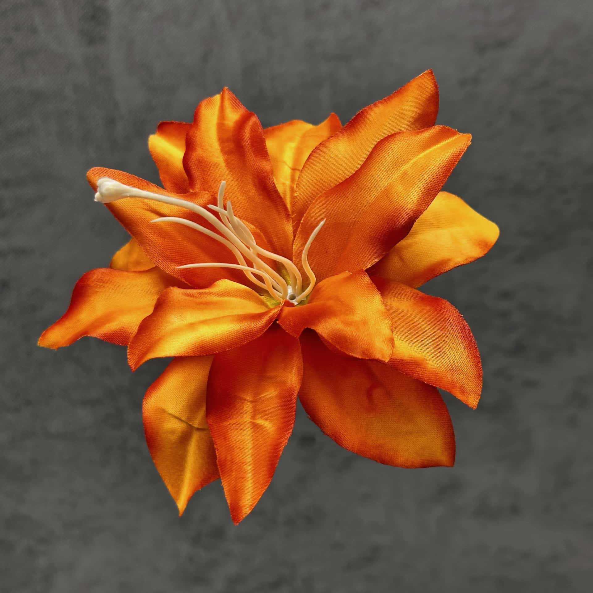 Cabeza de flor de lirio de seda de 13 cm, nuevo naranja